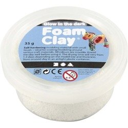 Masa Świecąca w ciemności Foam Clay Biała 35g