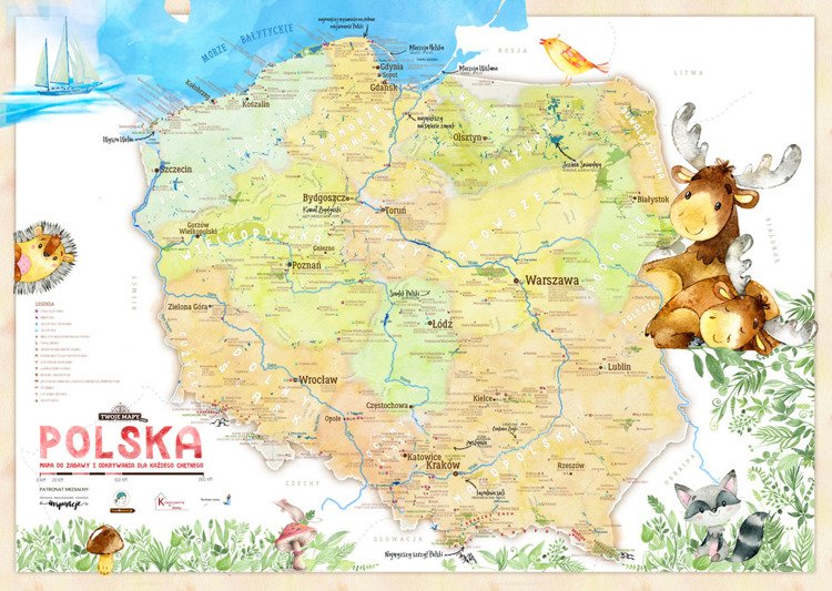 Mapa Polski dla dzieci Plakat od TwojeMapy