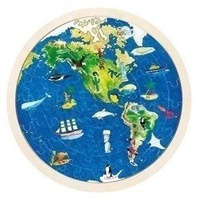Puzzle dwustronne mapa Świata 57 el. Goki