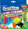 Kredki Bambino w drewnianej oprawie trójkątne z temperówką 12 kolorów