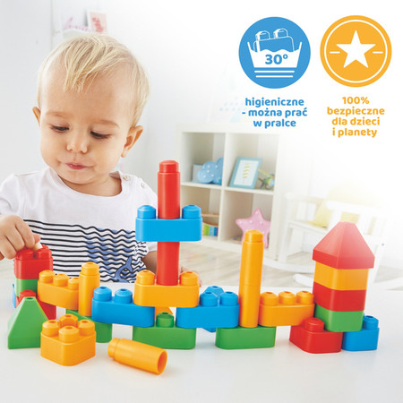 Klocki konstrukcyjne, Zestaw startowy małego architekta, 30 el., 18m+, PolyM