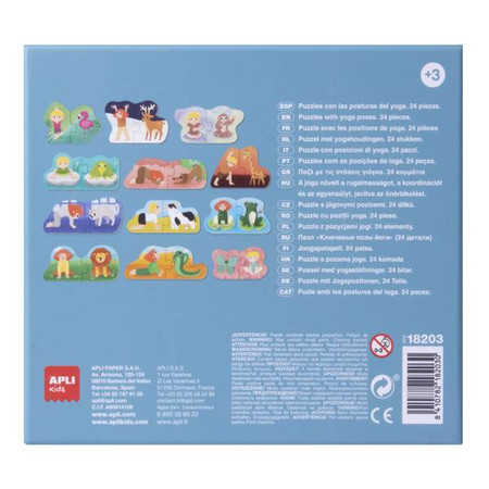 Puzzle dwuelementowe 12 par Apli Kids - Joga 3+