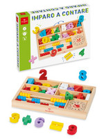 DAL NEGRO, Drewniany zestaw matematyczny z zegarem i liczydłem