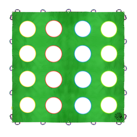 Kwadratowa chusta animacyjna z otworami 2 x 2 m