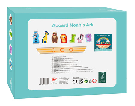 Tooky Toy Drewniana Arka Noego + Książeczka z Zagadkami