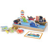 Drewniana układanka do nauki odległości 2w1 Farma i Morze