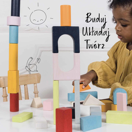 Drewniane klocki zestaw 60 sztuk zabawka edukacyjna dla dzieci, Le Toy Van