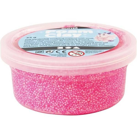 Masa Foam Clay Brokatowa Różowa 35g