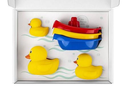 Zestaw kaczuszek i łódeczek do kąpieli