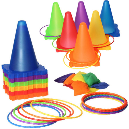 WOOPIE Zestaw Gier Ogrodowych 3w1 Pachołki Obręcze Woreczki 30 el.