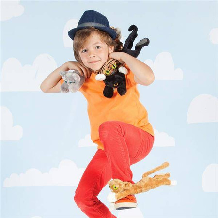 Pluszowy, smukły kotek Black, 104140-Manhattan Toy, maskotki dla dzieci