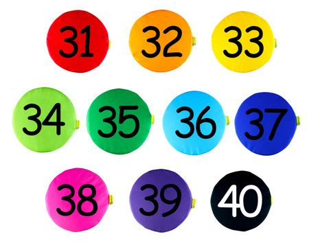 Poduszki animacyjne Ekoskóra zestaw 10szt Liczby 31-40