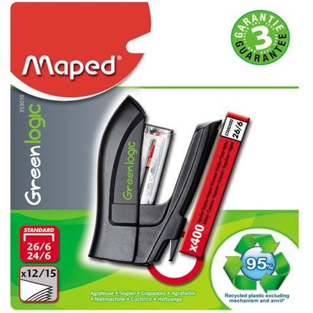 Zszywacz Greenlogic Mini Plus 400 Zszywek 26/6 Blis.