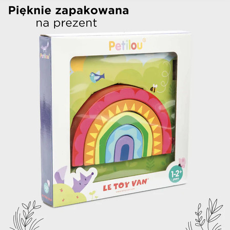 Drewniane klocki tęcza, zestaw, zabawka edukacyjna dla dzieci, Le Toy Van