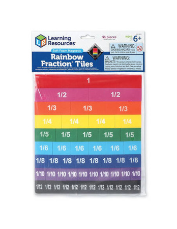 Learning Resources | Kolorowe ułamki - prostokąty z pianki magnetycznej LERLER0611