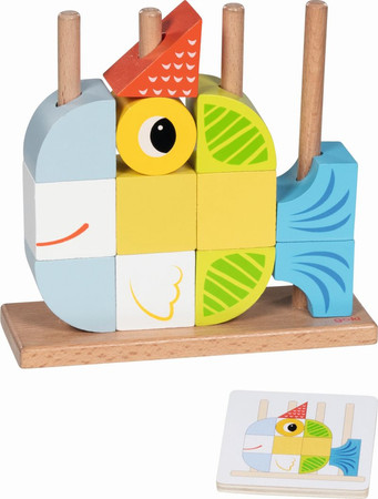 Drewniana układanka na palikach 12 wzorów Goki