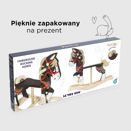 Drewniany konik na biegunach, zabawka dla dzieci, koń bujany, Le Toy Van