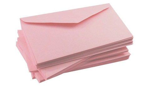 Koperty kolorowe różowe pastelowe Dl 100g 10szt
