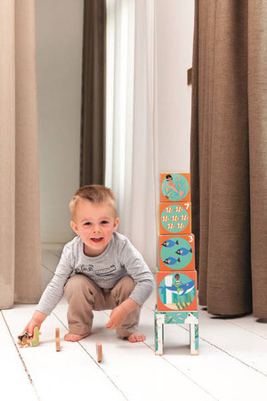 Scratch, Piramida edukacyjna i drewniane figurki OCEAN