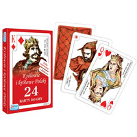 Karty do gry Królowie i królowe Polski 24 listki talia czerwona