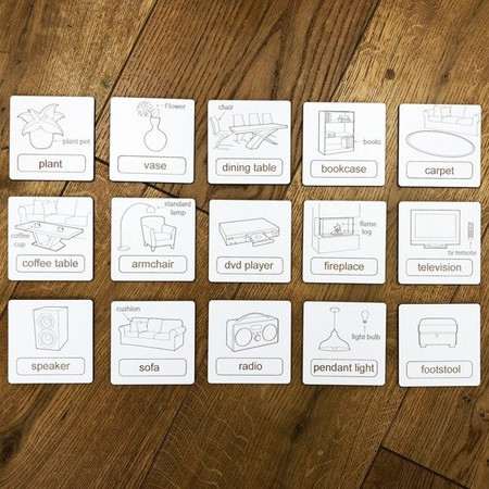 Układanka tematyczna do nauki angielskiego - Living Room