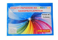 Zeszyt papierów kolorowych samoprzylepny A4 8k
