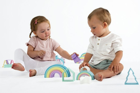 DENA Silikonowa Duża Tęcza Pastel - 12 elementów