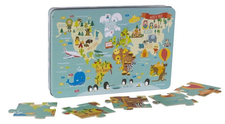 Puzzle podłogowe 24 el. Apli Kids - Mapa świata 3+