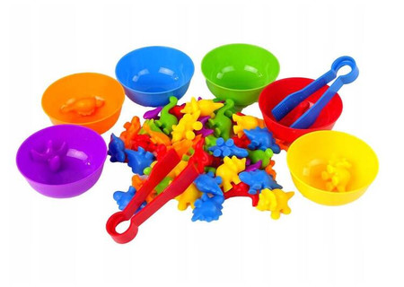 WOOPIE Gra Edukacyjna Sorter Kolorów Dinozaury 56 el.