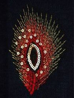 Naprasowanka Haft. Pawie Pióro Czerwone