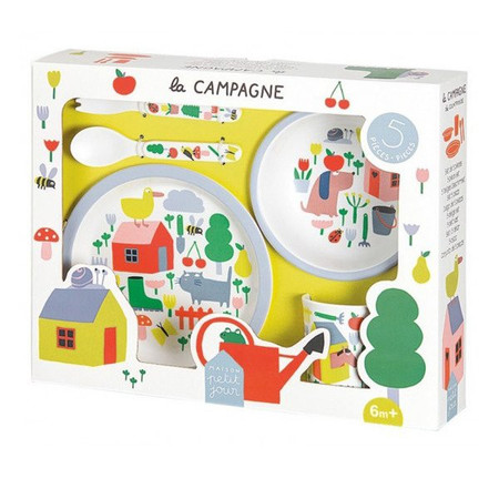 Zestaw naczyń i sztućców dla dziecka, 5 el., Wiejska Sielanka | Maison Petit Jour®