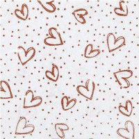 Filc 10 ark. A4 Biały Serca brokatowe