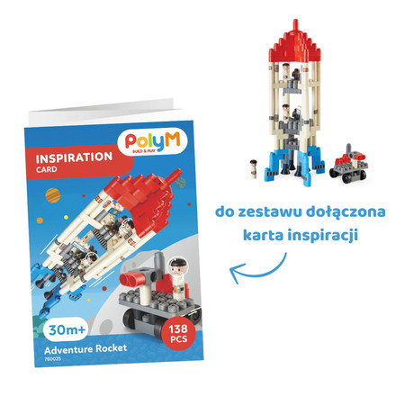 Klocki konstrukcyjne, Rakieta, 138 el., 2+, PolyM