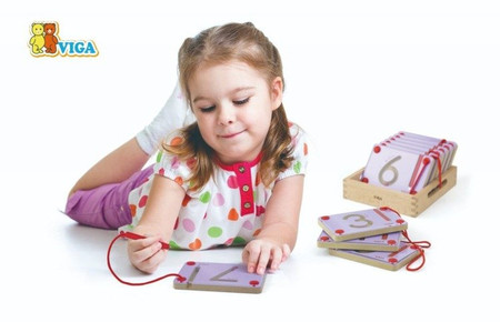VIGA Tabliczki Magnetyczne Nauka Pisania Cyferki Certyfikat FSC Montessori