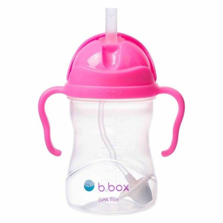 Bidon ze słomką 240 ml, różowy, b.box