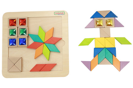 MASTERKIDZ Układanka Mozaika Nauka Kolorów i Kształtów Tangram