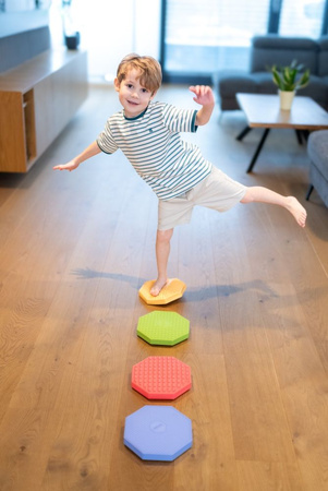 Ośmiokąty sensoryczne różne faktury 4szt.