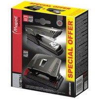 Zestaw Zszywacz+Dziurkacz 25K Advanced Metal Grafitowy Met.