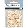 Drewniane guziki D: 15 mm, 50 szt.