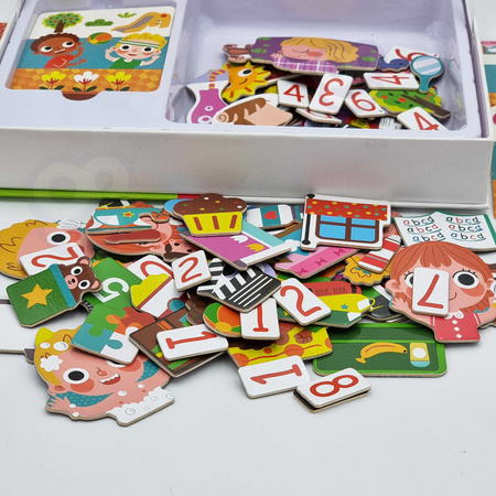 TOOKY TOY Drewniana układanka magnetyczna Mój dzień Moja rutyna