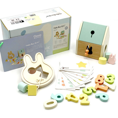 CLASSIC WORLD Pastelowy Zestaw dla Niemowląt Box Pierwsze Zabawki do Nauki od 6 do 12 miesiąca