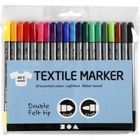 Markery do tkanin w zestawie 20 kolorów