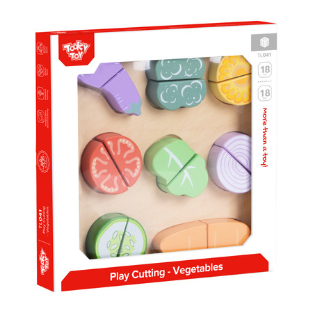 TOOKY TOY Drewniane Warzywa Deska Do Krojenia 20 el.
