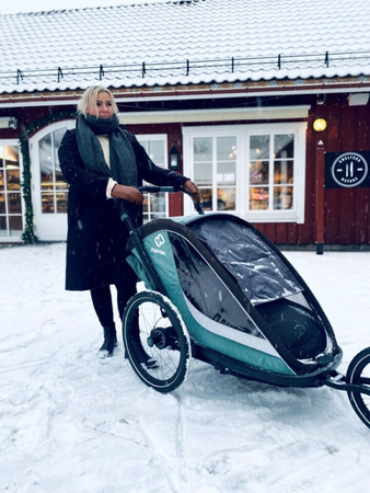 Hamax - Przyczepka rowerowa COCOON ONE z zestawem do biegania - Green/black