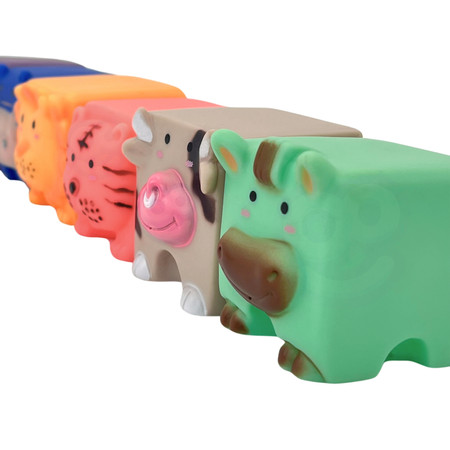 WOOPIE Klocki Sensoryczne Układanka do Ściskania Wody Dźwięk Zwierzątka 6 el.