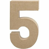 Cyfra "5" z papier-mache