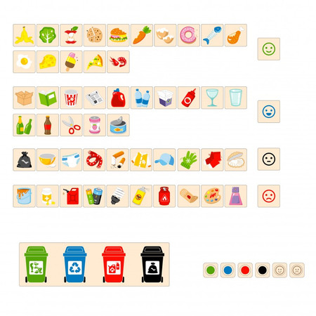 Układanka drewniana do nauki sortowania śmieci