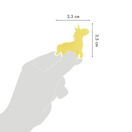 Naklejki brokat. Jednorożce Różowe Żółte