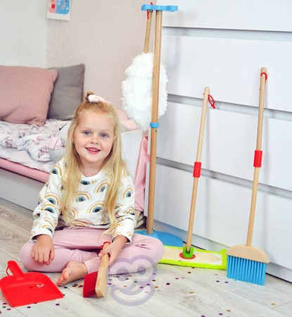 TOOKY TOY Drewniany Zestaw do Sprzątania dla Dzieci 6 el.