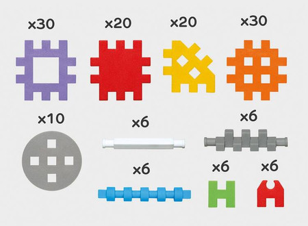 Klocki Wafle Mini - Zestaw Konstruktor - 140 elementów